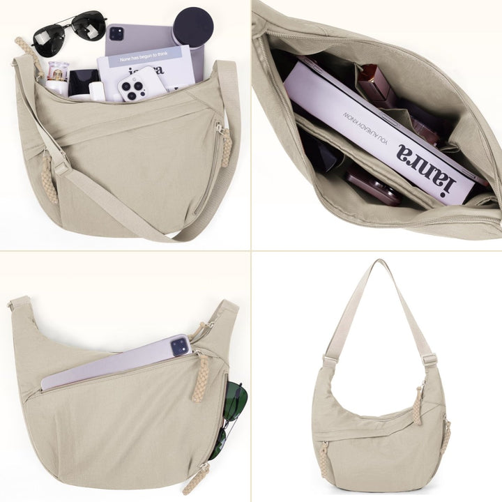 🎉Hot Sales - 50% OFF😍Designer Direct Sales👜Kvinnor Mode Plain Color Nylon Crossbody Hobo Bag