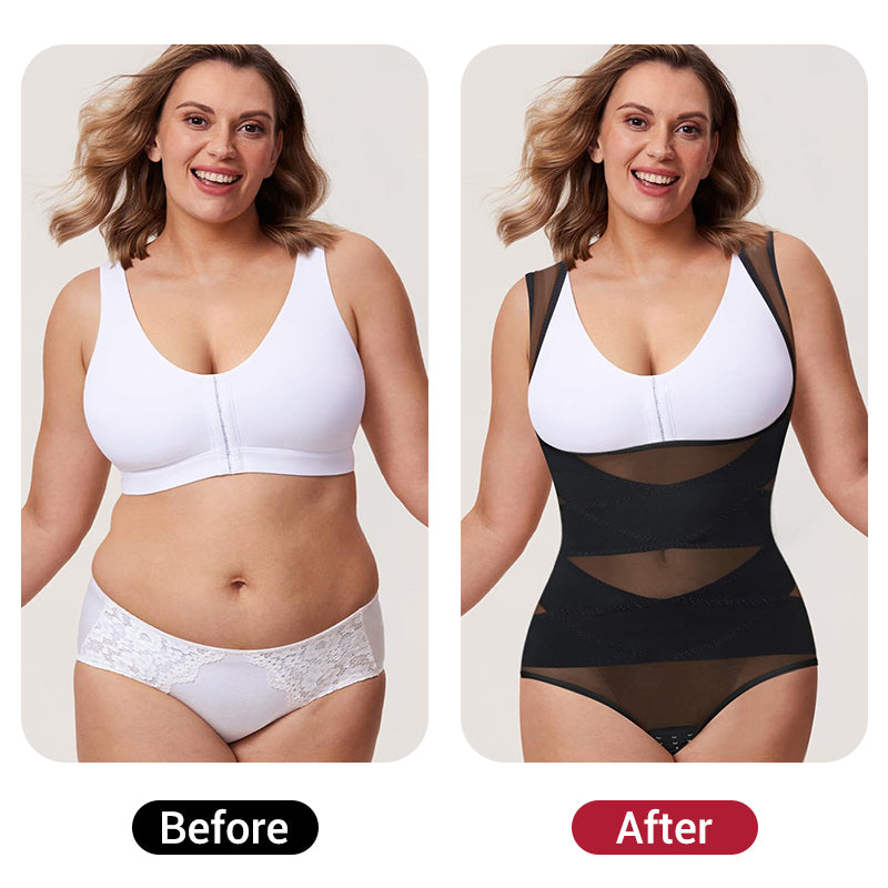 🔥49 procent rabatt fram till sommaren👙💃Lättviktig Yoga Bodysuit Shaper i mesh för kvinnor