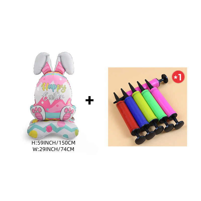 🐰🎉3 gigantiska 3D-stående kaninballonger – Självstående festlig glädje