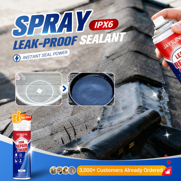 🔥Spray för omedelbar läckagereparation – tätar sprickor och luckor på 5 minuter, vattentät och flexibel för rör/tak