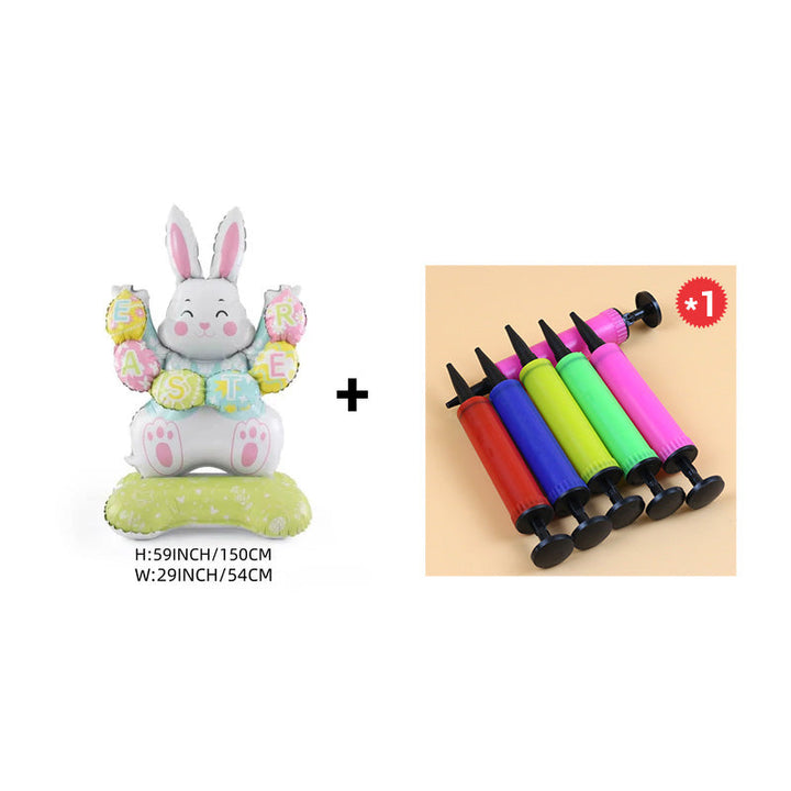🐰🎉3 gigantiska 3D-stående kaninballonger – Självstående festlig glädje
