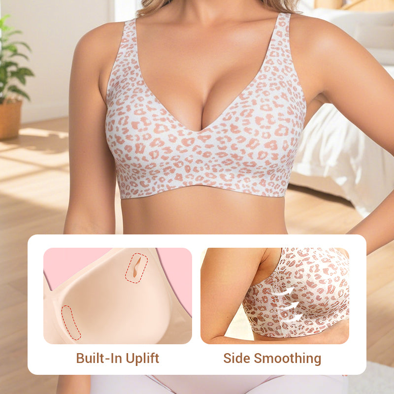 💕Gelé Trådlöst Kvinnors Bekväma Trådlösa BH Push Up Bralettes Sömlösa T-shirts BH Djup V Vardags BH