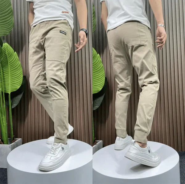 🔥Herrers Högstretchiga Multifickor Skinny Cargo Byxor 👖 så coola💥