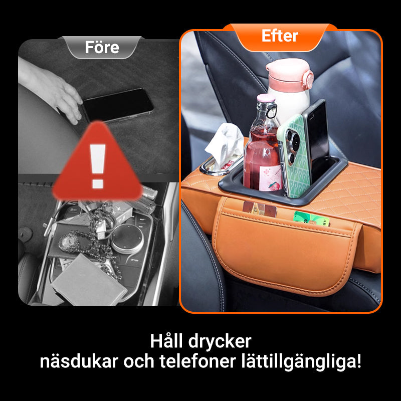 Multifunktionell kudde för bilarmstöd