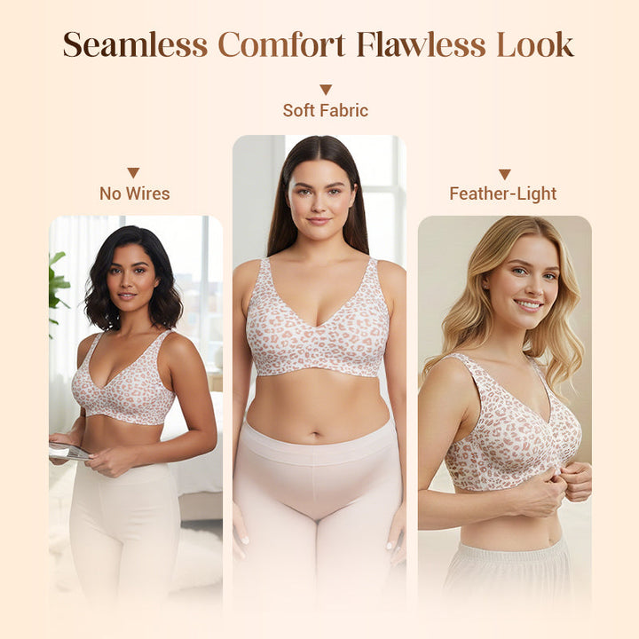 💕Gelé Trådlöst Kvinnors Bekväma Trådlösa BH Push Up Bralettes Sömlösa T-shirts BH Djup V Vardags BH