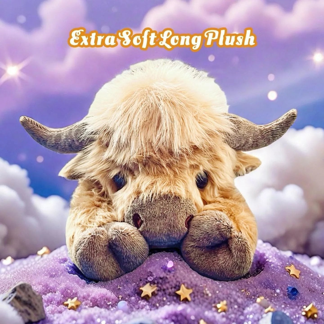 Jul Ny Present Leksak🐂🎁Söt tecknad Highland Cow kramdjur