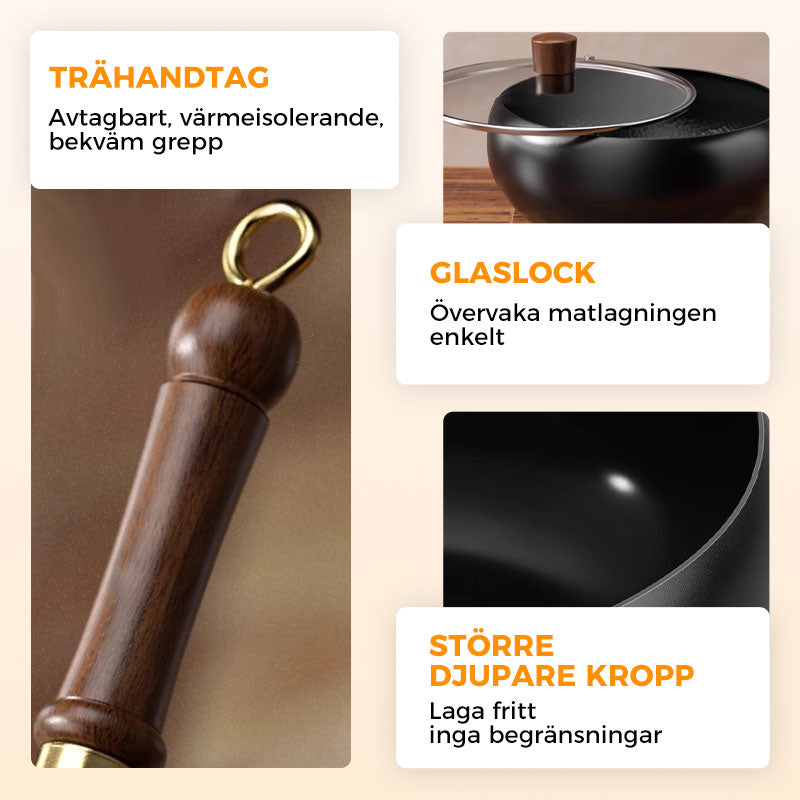 ⏳50% rabatt under en begränsad tid 🎁🔥Kvalitetssäkring + Giftfritt🔥Obelagd tjock järngryta