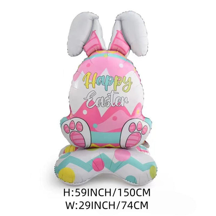 🐰🎉3 gigantiska 3D-stående kaninballonger – Självstående festlig glädje