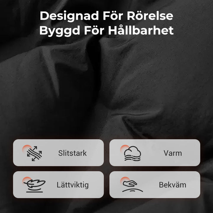 Vindtät, vadderad jacka med huva för herrar