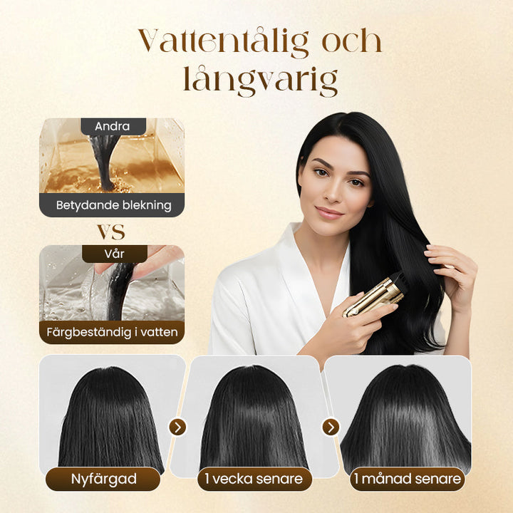 💇‍♀️ KÖP 2 FÅ 1 GRATIS! ✨ 2-i-1 Hårfärgningskam för Grått Hår - Snabb och Naturlig Täckning, Skonsam Formel för Användning Hemma 🌿📦