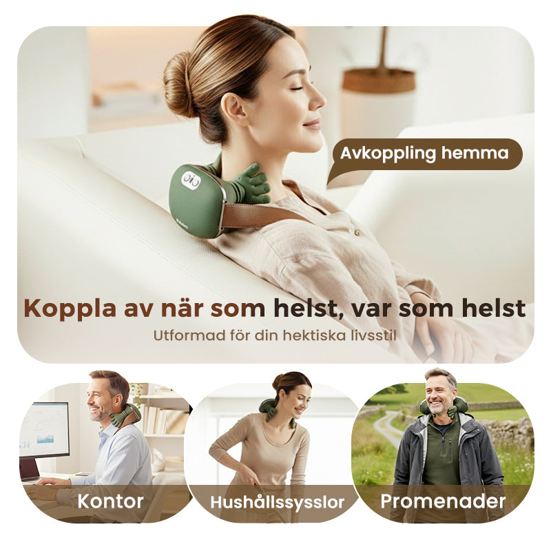 🌲 Den bästa bärbara nackmassagern – 3 gånger mer avkoppling! 💆