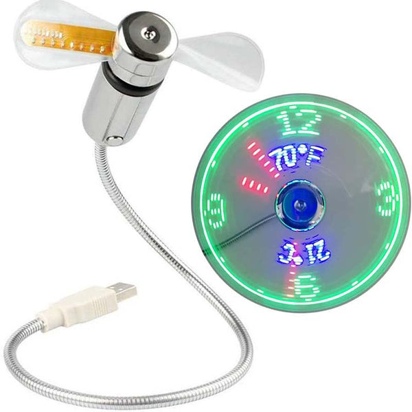 USB-fläkt med LED-klockbelysning