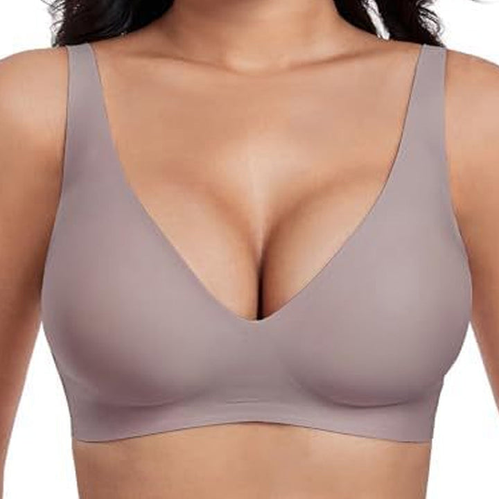 💕Gelé Trådlöst Kvinnors Bekväma Trådlösa BH Push Up Bralettes Sömlösa T-shirts BH Djup V Vardags BH