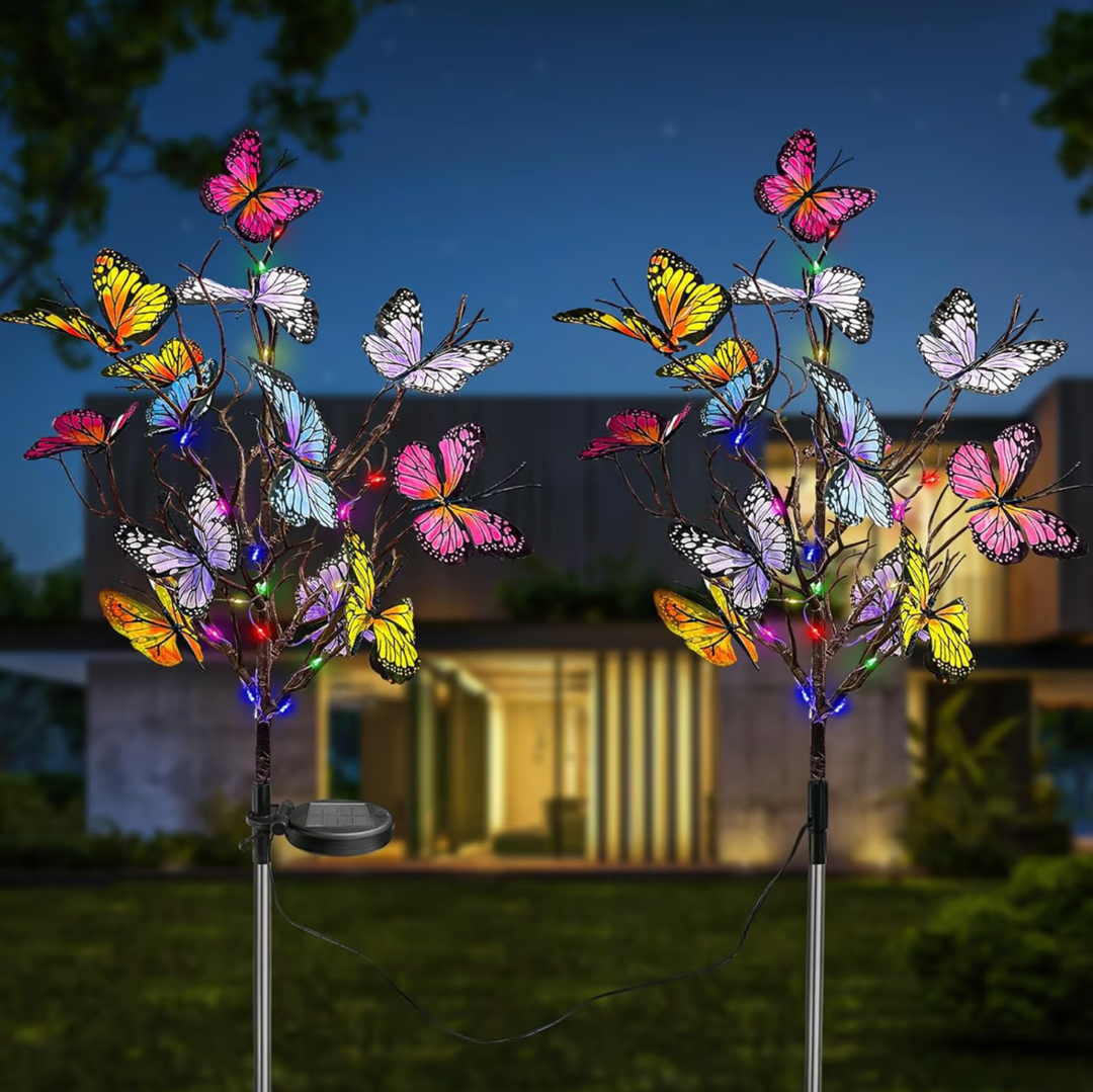 🦋Solcellslampor för utomhusbruk i form av fjärilar💐