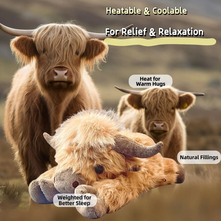 Jul Ny Present Leksak🐂🎁Söt tecknad Highland Cow kramdjur