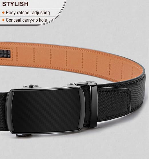✨️Best for Father's Day🎁 Leather Ratchet Belt With Adjustable Buckle💼