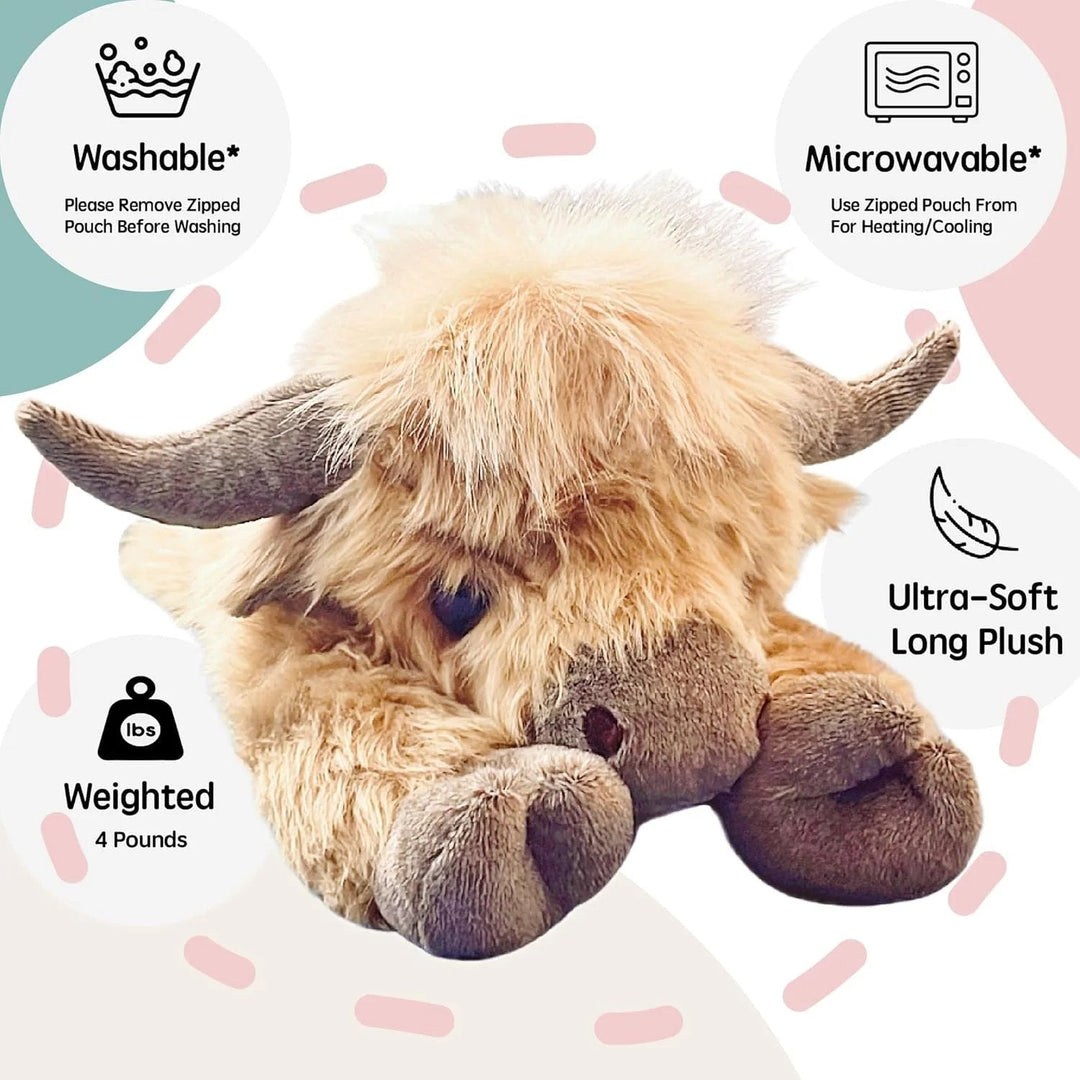 Jul Ny Present Leksak🐂🎁Söt tecknad Highland Cow kramdjur