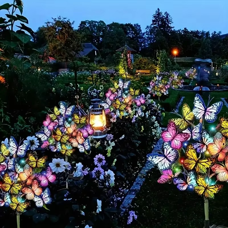 🦋Solcellslampor för utomhusbruk i form av fjärilar💐