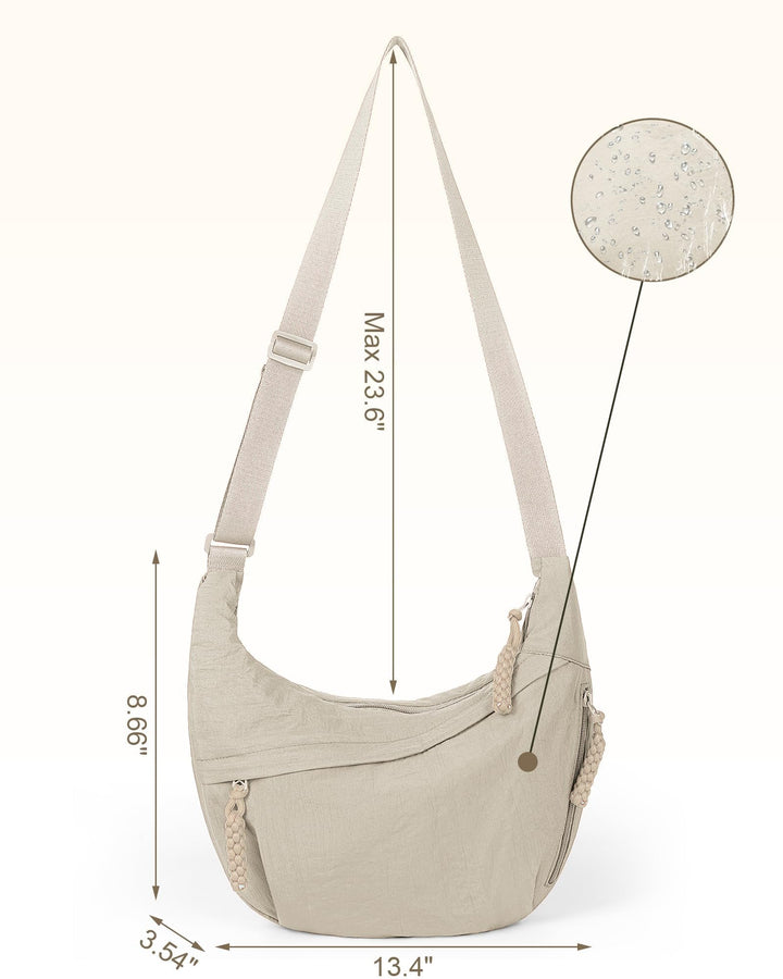 🎉Hot Sales - 50% OFF😍Designer Direct Sales👜Kvinnor Mode Plain Color Nylon Crossbody Hobo Bag