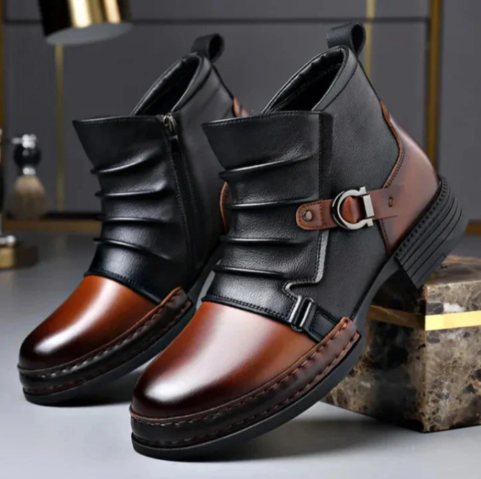 👞 Herrstövlar i äkta läder – Slitstarka, snygga och bekväma hela dagen för vardag och arbete 🔧