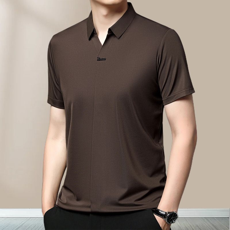 Hot Sale 49% OFF  Casual T-shirt för män med revers som andas och är rynkfri