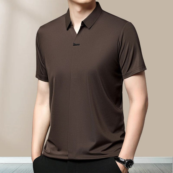 Hot Sale 49% OFF  Casual T-shirt för män med revers som andas och är rynkfri