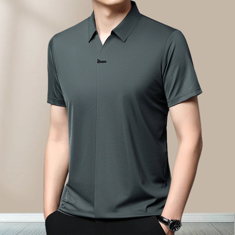 Hot Sale 49% OFF  Casual T-shirt för män med revers som andas och är rynkfri