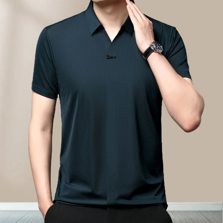 Hot Sale 49% OFF  Casual T-shirt för män med revers som andas och är rynkfri