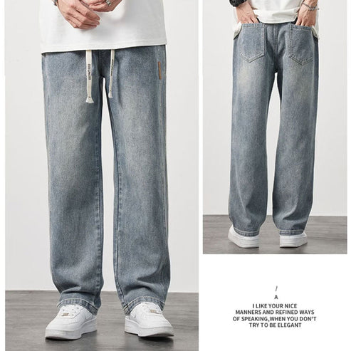 👖Ny produktlansering💐 Löst sittande raka jeans för män