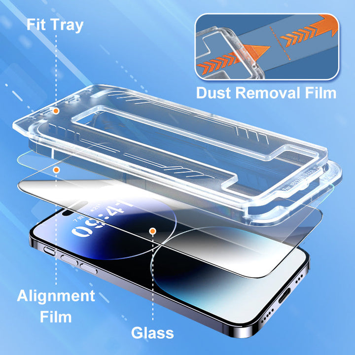 iPhone härdat glas med insynsskydd - Inga bubblor, inget damm