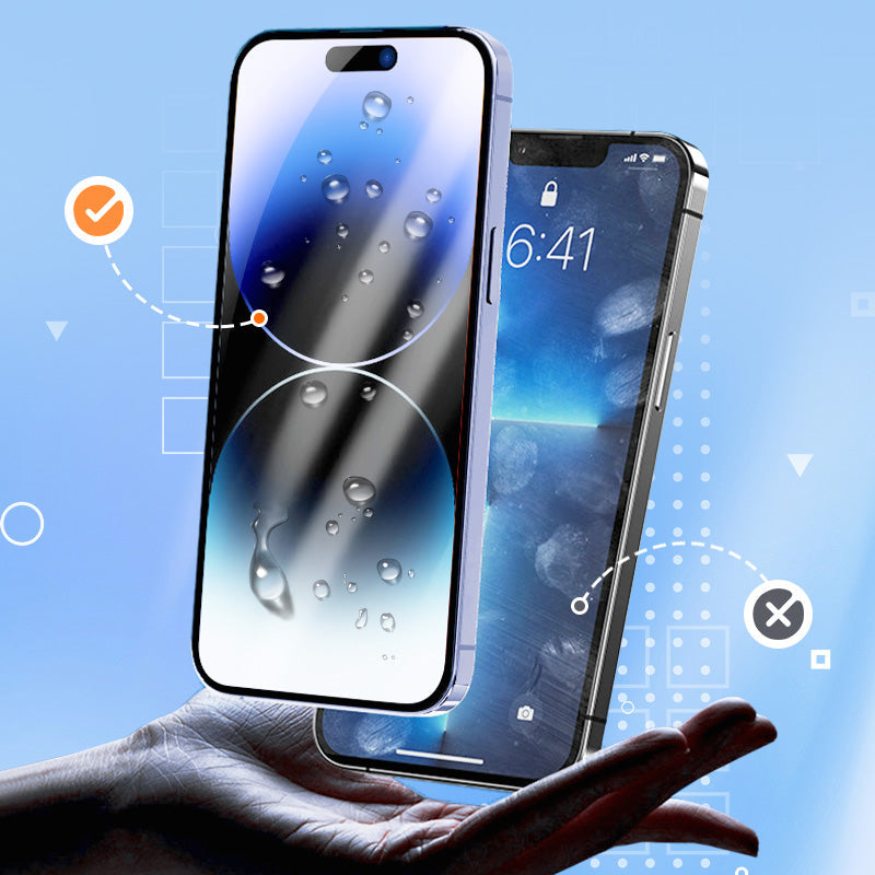 iPhone härdat glas med insynsskydd - Inga bubblor, inget damm