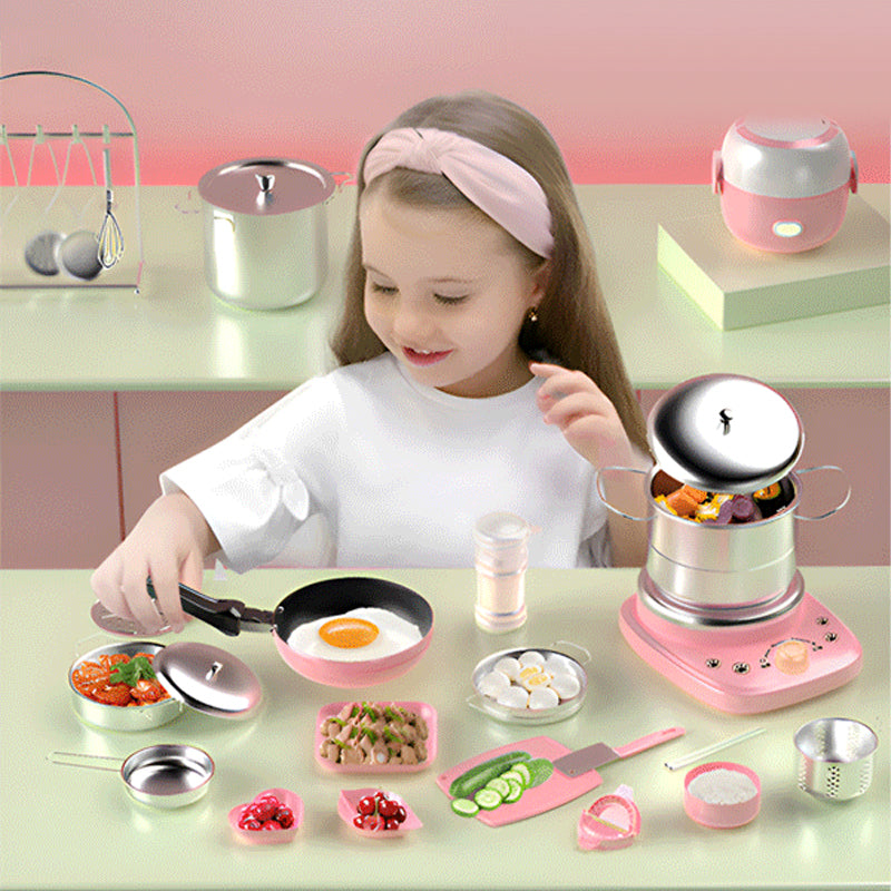 🎁 Bästa presenten för barn 🍳 Real Cooking Mini-köksleksaker för barn - Set med 22 delar