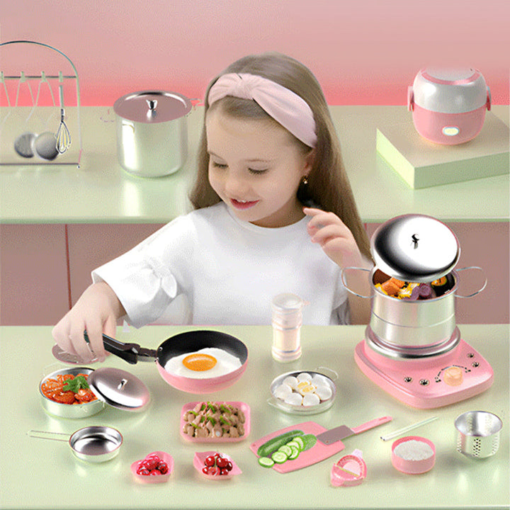 🎁 Bästa presenten för barn 🍳 Real Cooking Mini-köksleksaker för barn - Set med 22 delar