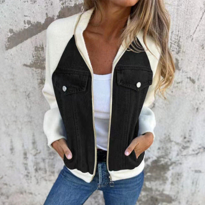 🔥Nytt mode för kvinnor Creative Denim Splicing Jacka