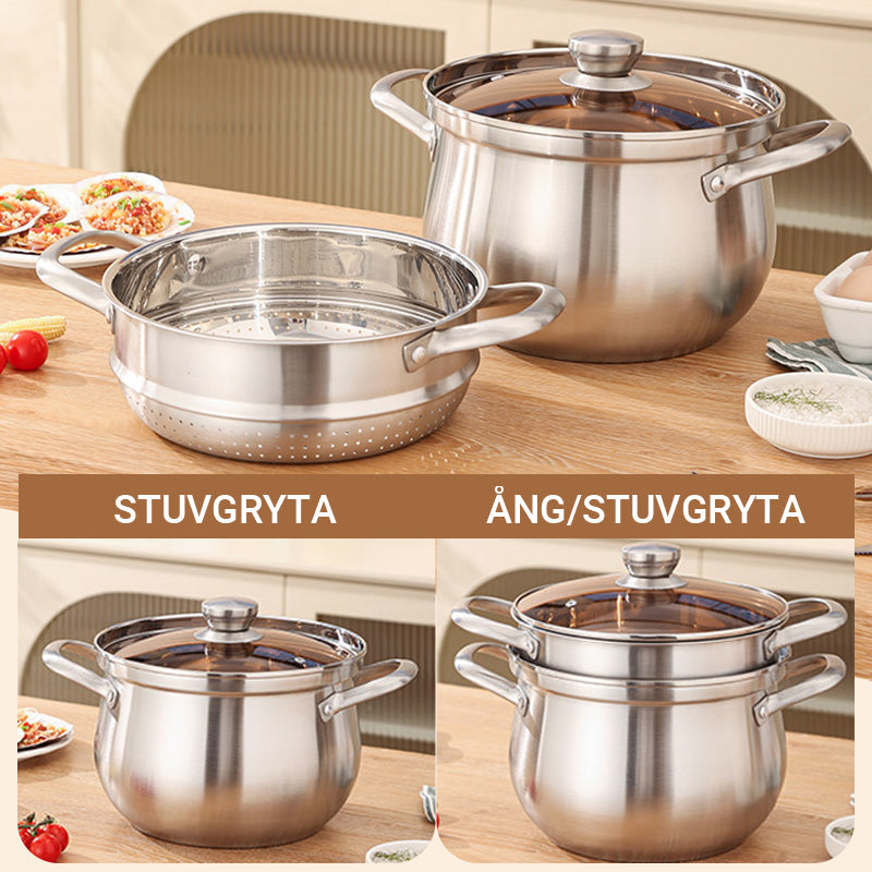 🍲304 rostfritt stål soppkruka, ångkokare för hushåll