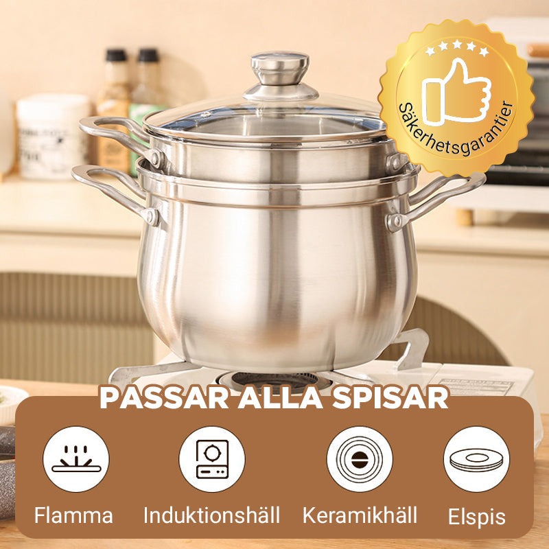 🍲304 rostfritt stål soppkruka, ångkokare för hushåll