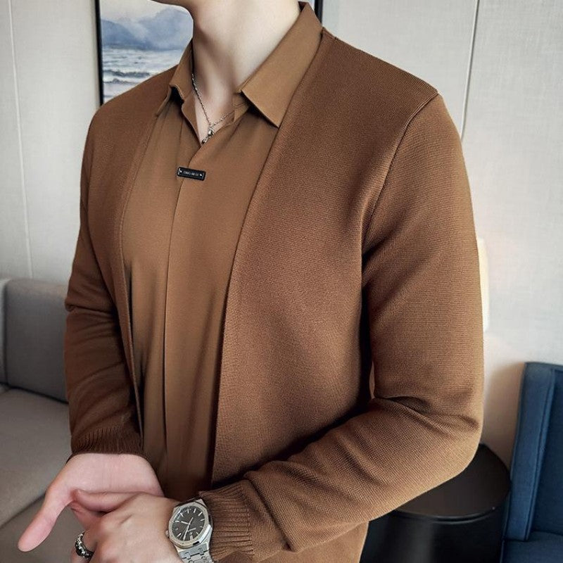 Casual enfärgad fuskoverall i 2 delar för män