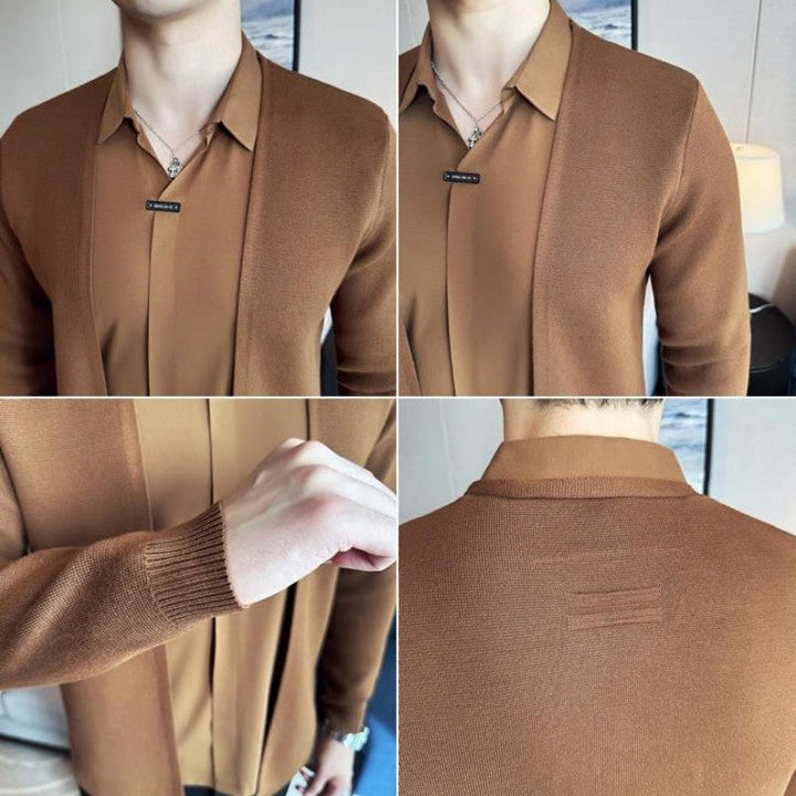 Casual enfärgad fuskoverall i 2 delar för män