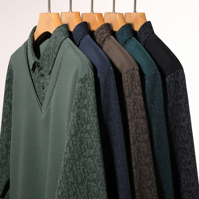 Herrars Falska 2-delade Design Långärmad Skjorta