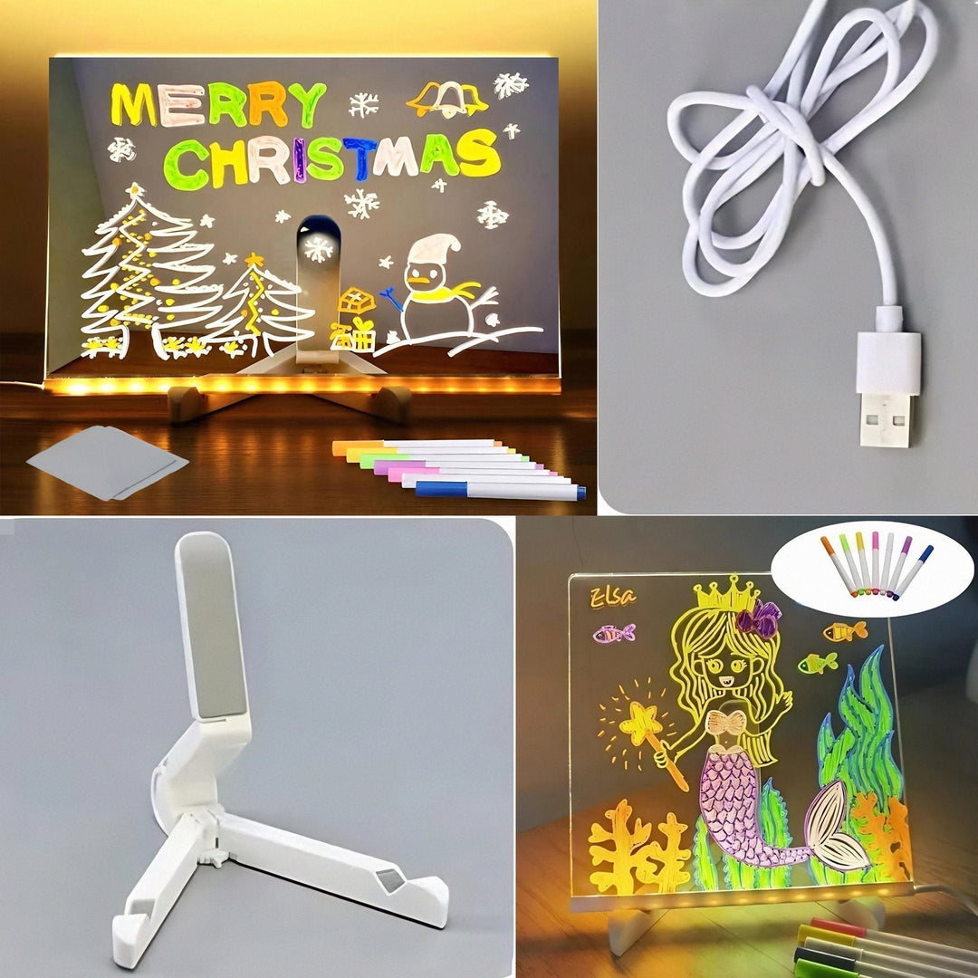 🎨Kreativ Omskrivbar Akryl LED Anslagstavla