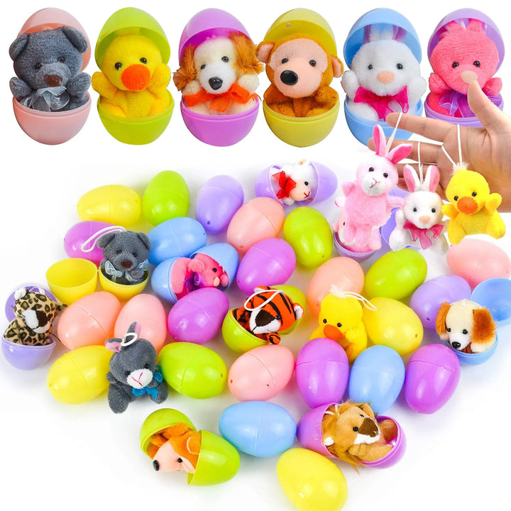 🔥HOT SALE 50% OFF-12/24/36 Pcs Förfyllda påskägg, fyllda med plyschdjurleksaker