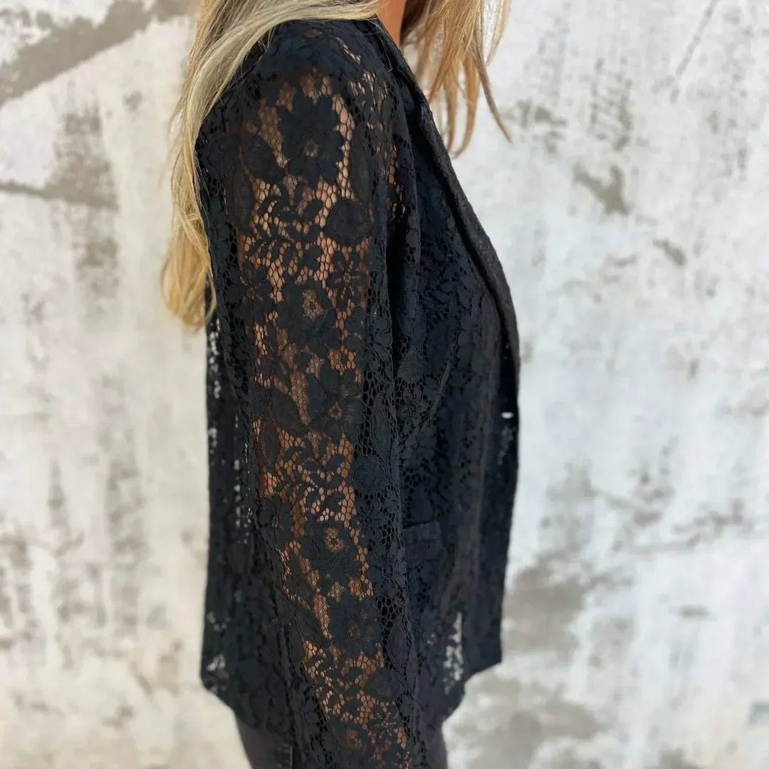 Blazer med Spetsmesh Hela Vägen Över