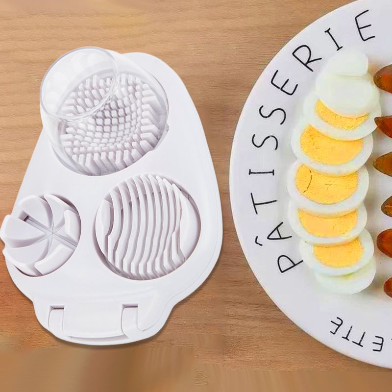 🔥Ny 3-i-1 Multifunktionell grönsaksskärare Fancy Split Egg Slicer Egg Slicing and Dividing