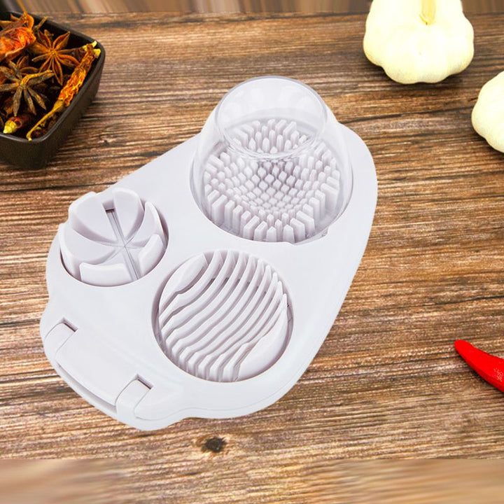 🔥Ny 3-i-1 Multifunktionell grönsaksskärare Fancy Split Egg Slicer Egg Slicing and Dividing