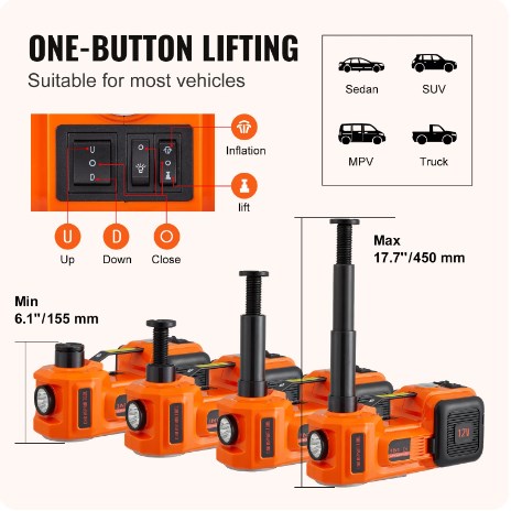 🔥CE/FCC-certifiering🔥12V multifunktionell bilelektrisk hydraulisk jackpaket