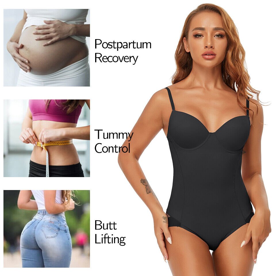 Shapewear-Bodysuit med Behå – Rynkad, Smalande & Justerbar Midja – Smid Passform & Komfort ✨