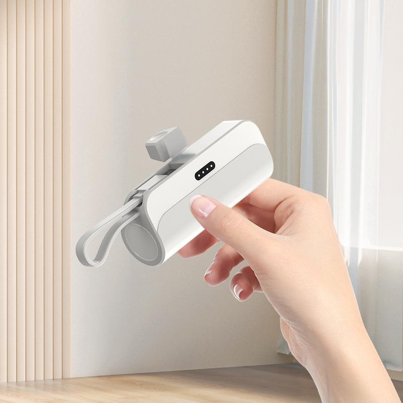 Portable High-Capacity Power Bank with Built-in Cables
