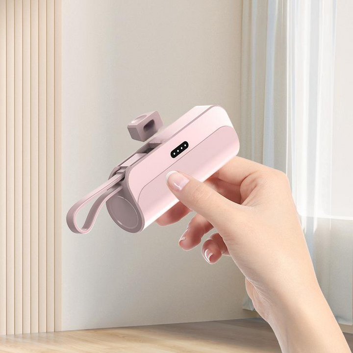 Portable High-Capacity Power Bank with Built-in Cables