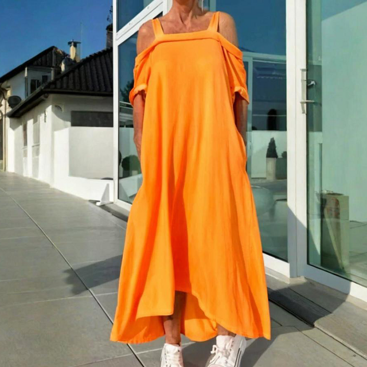 🔥Maxiklänning med Kala Axlar för Kvinnor 👗✨