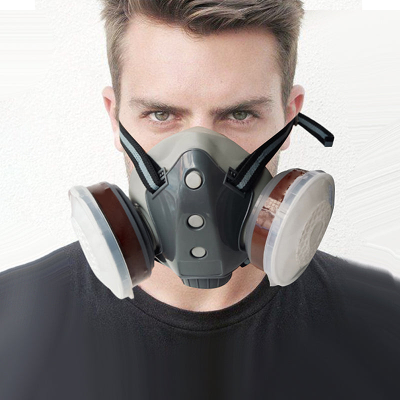 🎁Senaste dagskampanj 50% rabatt🔥Skydd som fungerar - gasmask med dubbla filter och aktivt kol